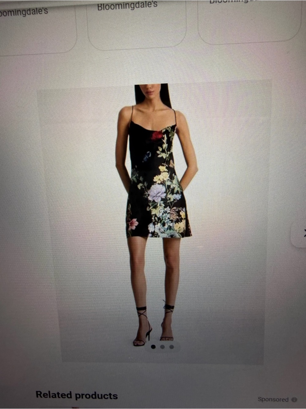 Alice + Olivia Harmony Floral Cowl neck mini dress